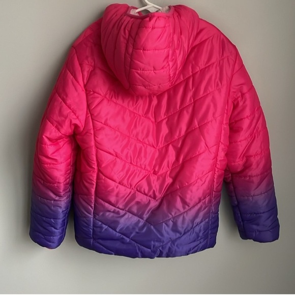 Eddie Bauer Girl's Reversible Pink and Purple Ombre Puffer Jacket Medium 10-12 - Picture 4 of 11